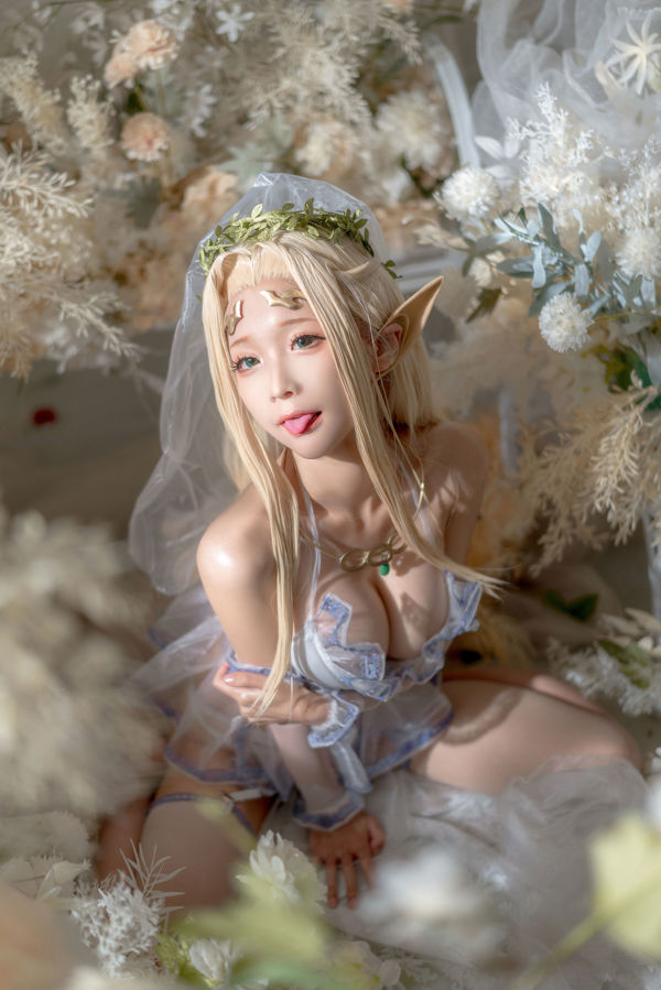 [Ảnh COSER Đỏ Net] Anime Blogger Ngốc Momo - Váy Cưới Yêu Tinh Trắng